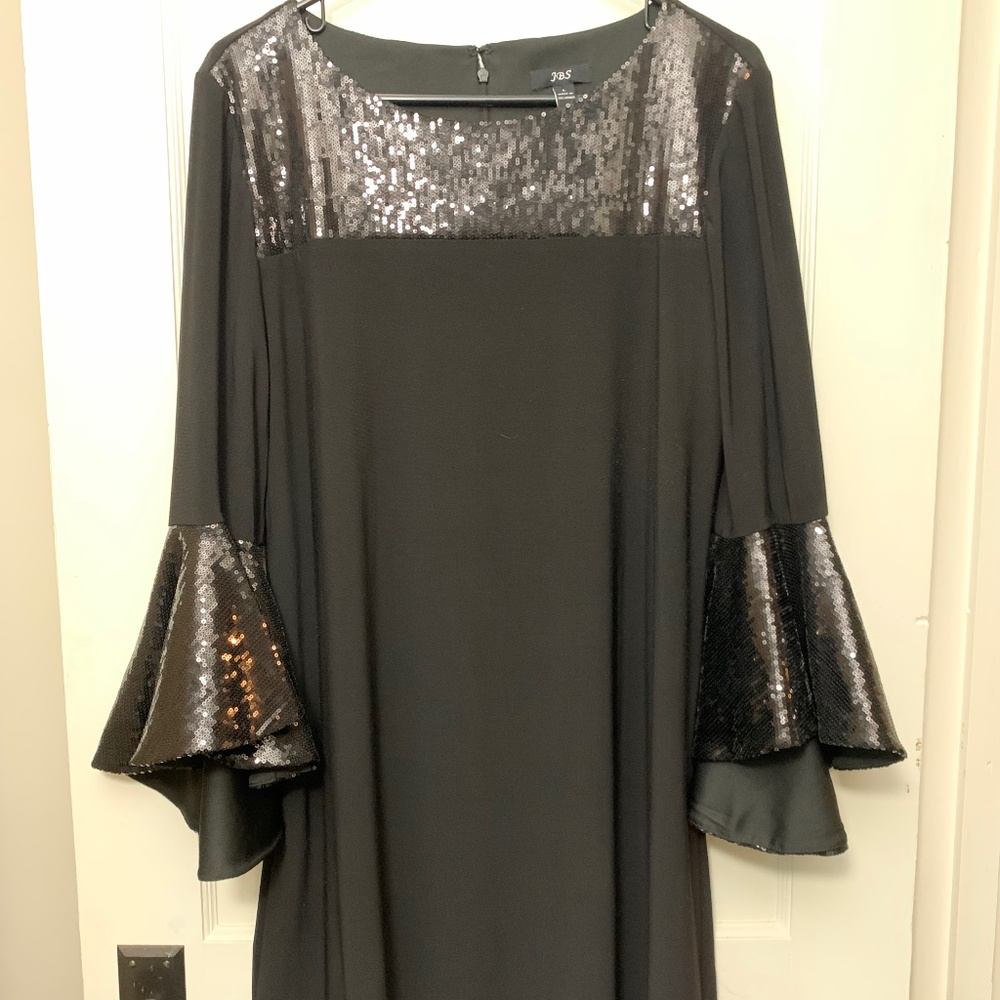 JBS Black mid length sequin dress
